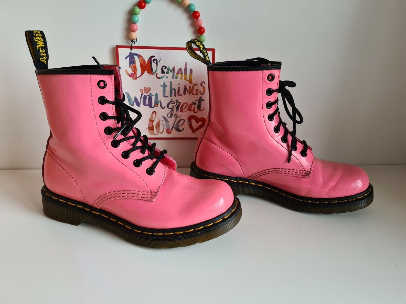 Dr. Martens 1460 Pink Patent Leather Boots, 8-eye (US 7 / EU  display picture 1