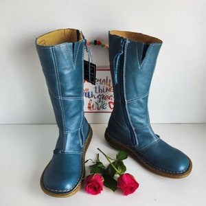 Brand New Dr Martens 10491 Teal Blue Wedge Mid Calf Boots UK3 EU36