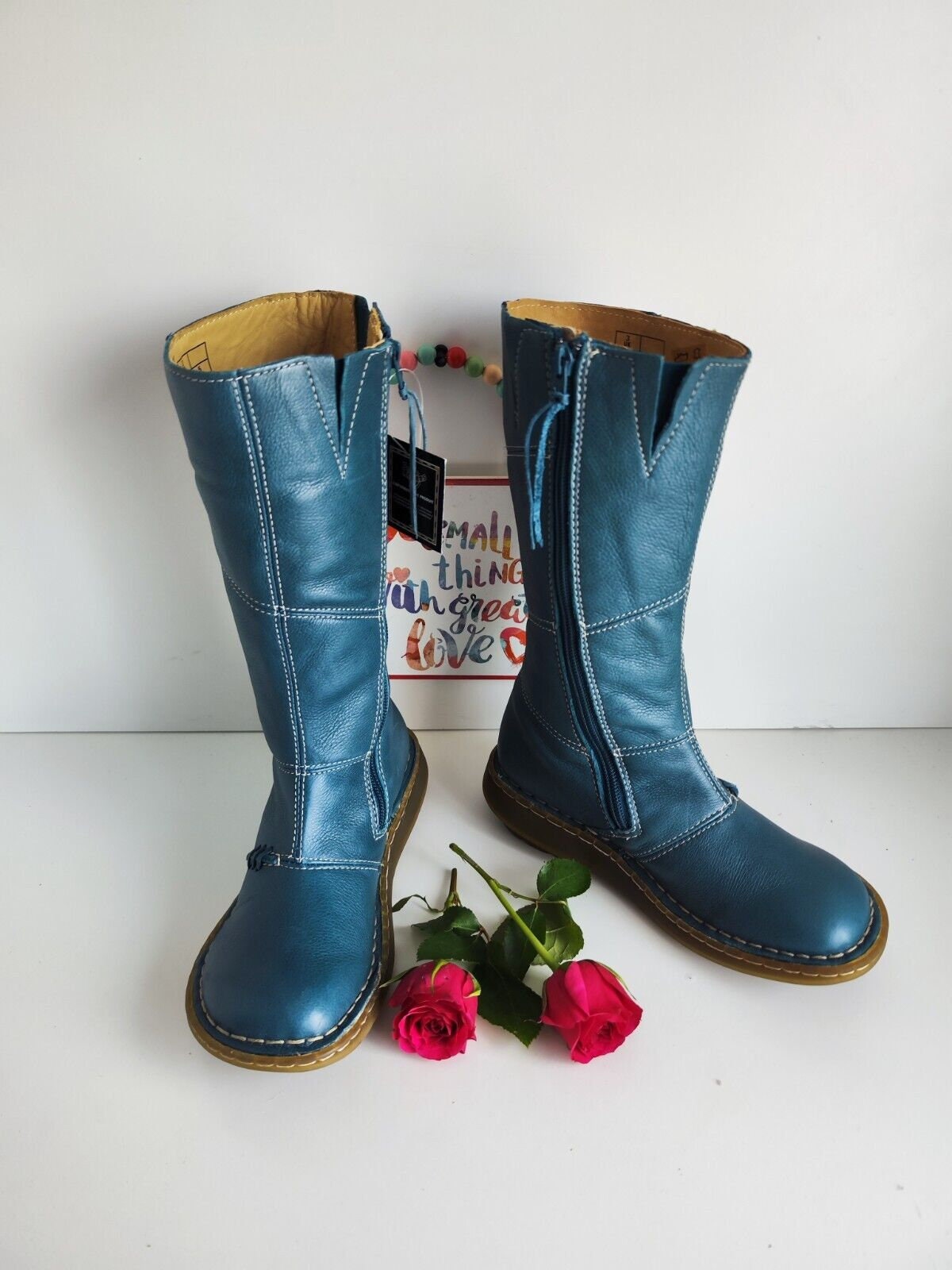 Brand New Dr Martens 10491 Teal Blue Wedge Mid Calf Boots UK3 EU36