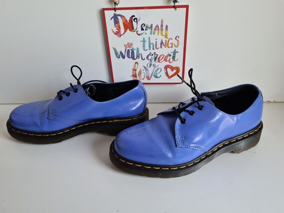 て*る様 ‼️大特価‼️Dr.Martens 1461 ネイビー 42 EU【箱 Dr Martens 1461 Blue Patent Oxford Leather 3 Eye Ankle Shoes