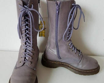 Dr Martens 1b99 14 eye hole purple lilac midcalf leather boots UK 3 EU 38 US 5