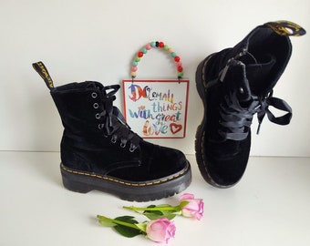 Dr Martens velvet Jadon platform chunky boots quad UK 6 EU 39 US 8