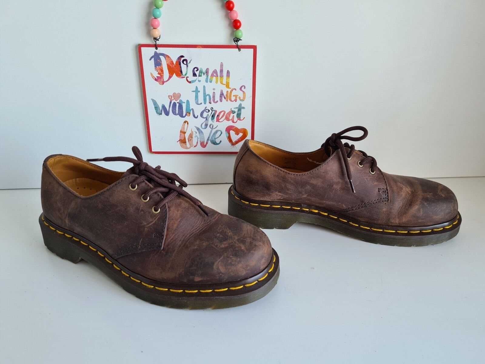 Dr Doc Martens 1461 Brown Gaucho Crazy Horse 3 Hole Shoes UK6 EU39