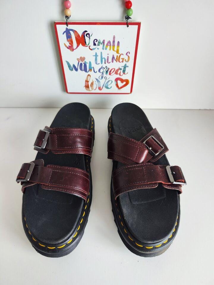 Dr Doc Martens Brown Myles Buckle Slip on Sandals UK9 EU43
