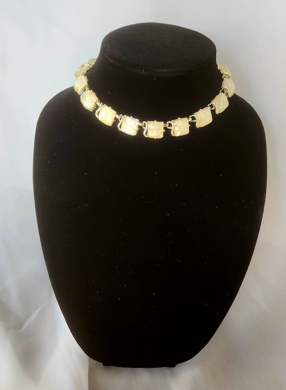 Vintage CORO Faux Opal Lucite Collar Necklace