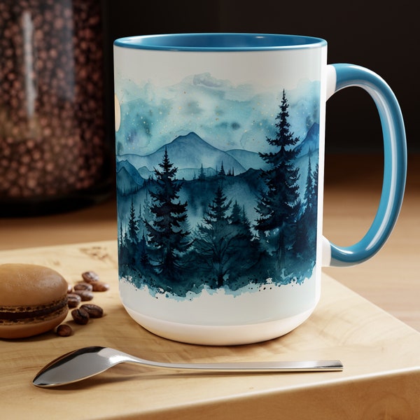 Blue Mountain Range Coffee Mug, Forestry, Outdoor Mug, Nature Inspired, Tea Mug, Gift for Him, Gift For Her, Cool Mug, Popular Mug, 11oz.