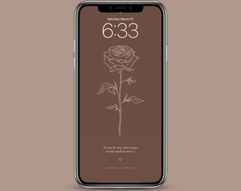 Romeo & Juliet Phone Wallpaper - Shakespeare - Color: Rust