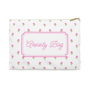 Bolsa para la ansiedad, estuche rosa con estampado floral: kit para calmarse, bolsa para el pánico, artículos esenciales para ataques de pánico, estuche con cremallera.