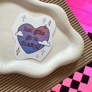 Adesivo de vinil à prova d'água para terapia de meninas, adesivo para laptop, presentes de saúde mental, bpd, ansiedade, depressão, menina quente, amor próprio