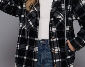 Flanellhütte mit Kapuze