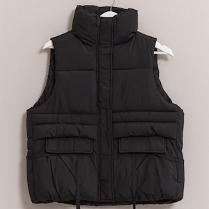 Black puffer vest