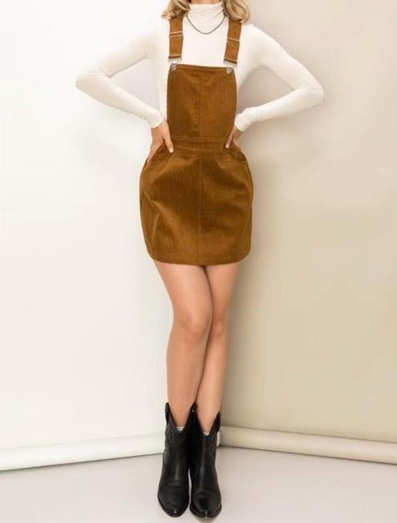 Corduroy overall dress