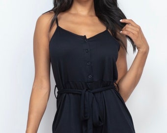 Button Down Tie Romper