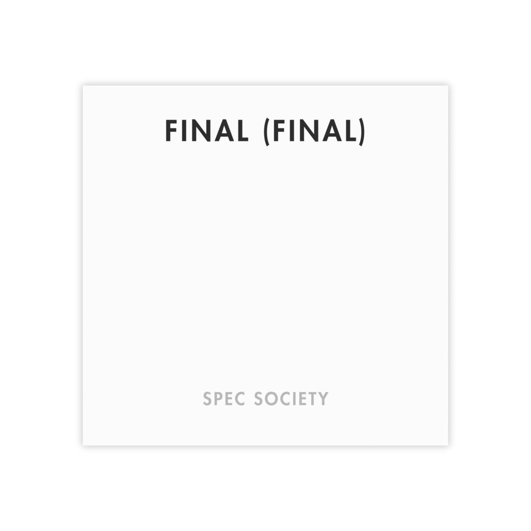 FINAL (FINAL) Post-it® Note Pad: Revision Junkies, 50-sheet Uncoated ...