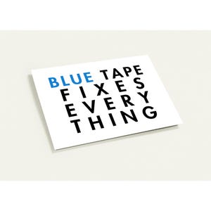 BLUE TAPE conserta TUDO, Pacote com 10 Cartões de Felicitações