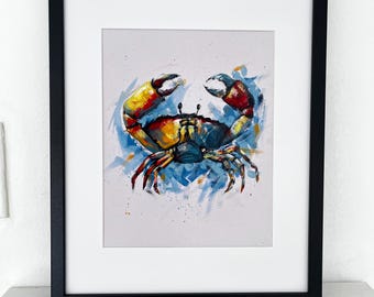 Original Acrylic, Colorful Crab