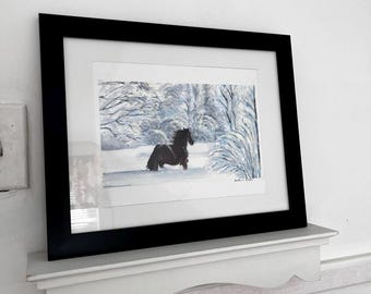 Original Acrylic, Running Horse in Snow