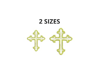 Cross embroidery design, 2 sizes, digital file.