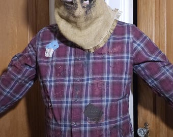 XL Frightful Flannel Costume Shirt: Haunted Horror Cosplay