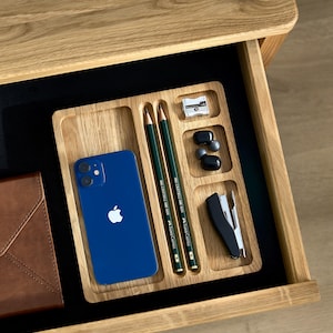 Oak desk organizer 20x18 cm