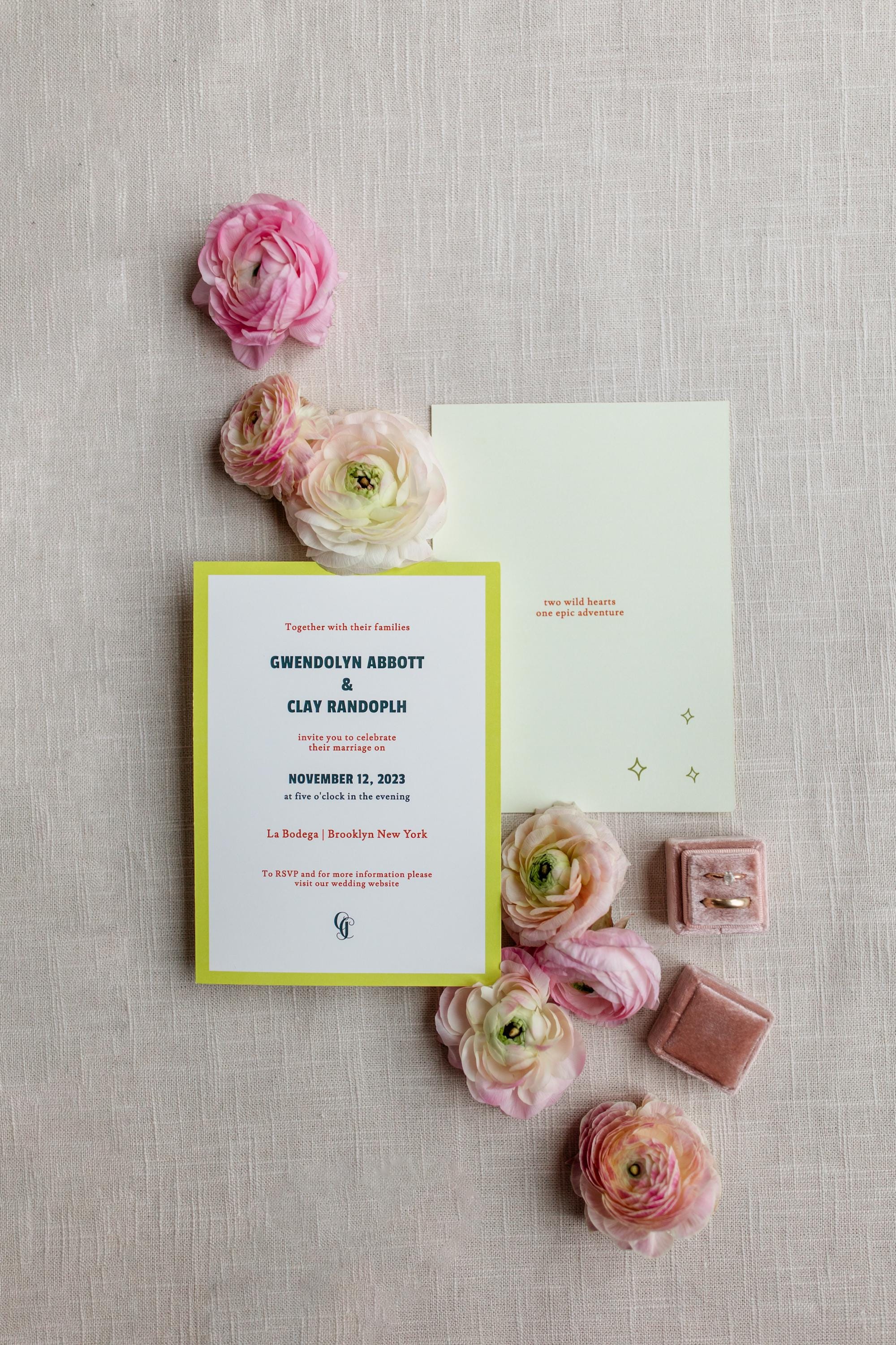 Editable Chartreuse Wedding Invite | Bold Funky Wedding Invitation ...