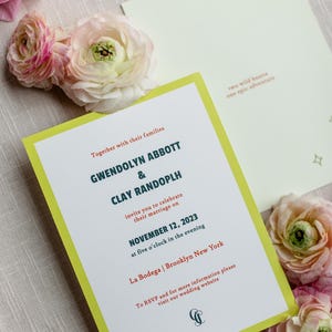 Editable Chartreuse Wedding Invite | Bold Funky Wedding Invitation ...