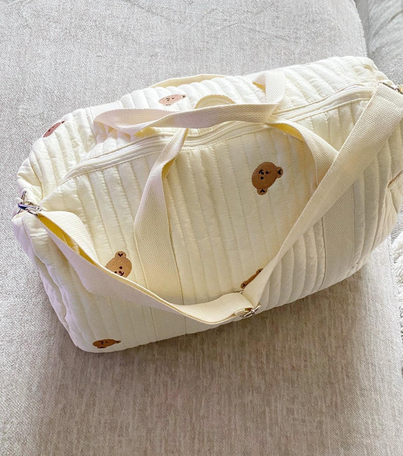 Nom brodé grand sac d'hôpital pour bébé, sac à langer pour bébé, sac pour maman sac matelassé grand sac à langer pour travail sac de bagage de voyage sac de voyage cadeau pour maman image 1