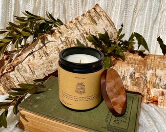 Ancient Archives Library Candle | Old books candle | Bookish | Soy, Beeswax Candle | Cozy Ambiance | Single Wick | Clean | 40+ HOUR BURN