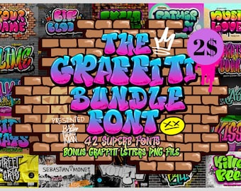 Graffiti Font, Graffiti Letters, Urban Font, Street Font, Dripping Font, Hip hop font, Graffiti Alphabet, Graffiti art, Font for canva