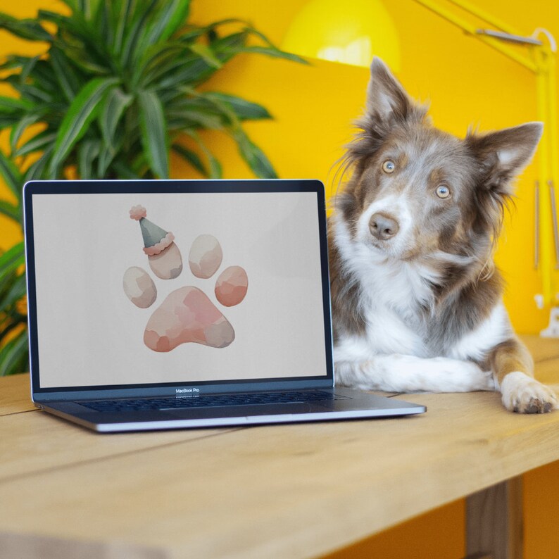 Watercolor Dog Paw Print Clipart, Pastel Colors (PNG, Digital Download ...