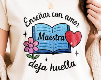 Spanish Teacher PNG: Sparkly Maestra T-Shirt Design for Sublimation (Digital Download)