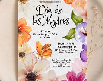 Plantilla de invitación para el Día de la Madre: Fiesta Floral (Digital)