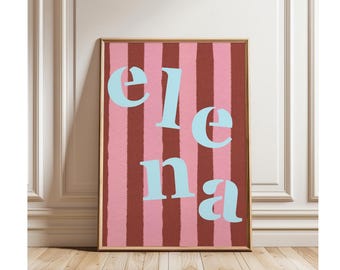 Personalized Wall Art Print, Custom Name Room Decor for Kids with Name, Printable Gift