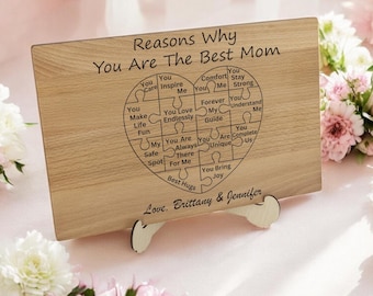 Reasons Why You’re the Best Mom - Engraved Wooden Cutting Board - Unique Mother’s Day Gift Idea