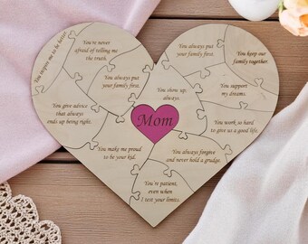 Reasons Why You're the Best Mom Puzzle – Engraved Gift for Her – Personalized Keepsake for Mother's Day