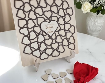 Wedding Guest Book Alternative, Heart Shaped - Wood, Personalized Wedding Decor