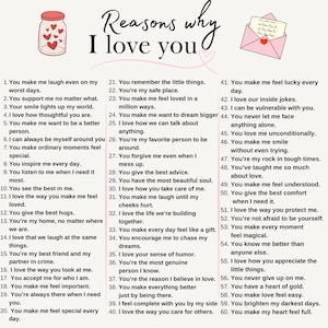 Reasons Why I Love You, Personalized Gifts for Her, Valentines Gift for ...