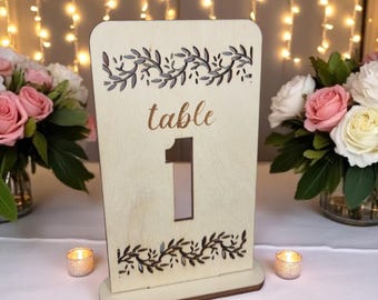 Wooden Wedding Table Numbers – Rustic Wedding Table Decor – Custom Table Signs