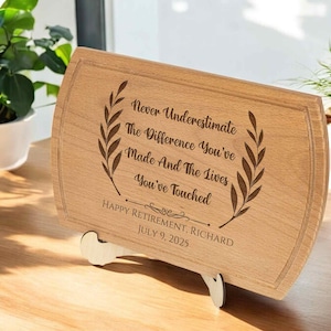 Personalized Retirement Cutting Board –9 Unique Styles Custom Engraved Gift for Retirees Thoughtful Keepsake Happy Farewell Celebration Gift