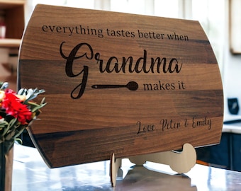 Planche à découper personnalisée pour grand-mère à la fête des mères, grand-mère, maman, cadeau grands-parents, cadeau pour grand-mère, cadeaux de Noël pour grand-mère