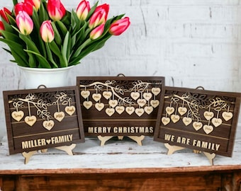 Letrero personalizado para nietos con nombres grabados, árbol genealógico con nombres de nietos, recuerdo familiar, regalo para madre, abuela, regalos para abuelos