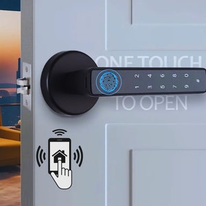 Smart Lock Door with 4 Unlocks: Fingerprint, Key, App, Code - One Touch To Unlock. More secure VIP DOOR LOCK
