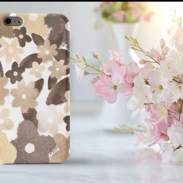 Aesthetic , floral , beige phone case , iPhone 15, 14,13,12,11, pro max , mini, samsung galaxy , Google pudel