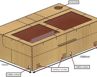 Enclosure E05 Diode laser Enclosure plans / DXF (AtomStack A40 Max)