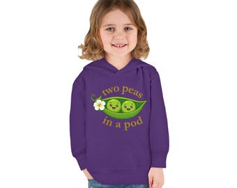 Two Peas in a Pod Toddler Hoodie | Smiling Pea Pod Graphic
