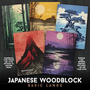Basic Lands – Japanse houtsnedestijl – voor verzamelaars en MTG-spelers – Altered/Proxy Cards