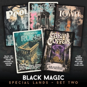 Black Magic - Special Lands - Set Two - 5 diseños de cartas listos para imprimir / Colección Commander / MTG / Descarga digital / EDH