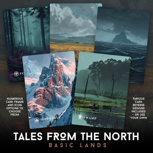Basic Länder – Geschichten aus dem Norden – Druckfertige digitale Downloads – für Sammler und MTG Spieler – Altered / Proxy Magic Cards