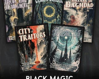 Black Magic Special Lands - 5 Proxy mtg Cards - Set Three - Vintage Poster Style - Commander Collection