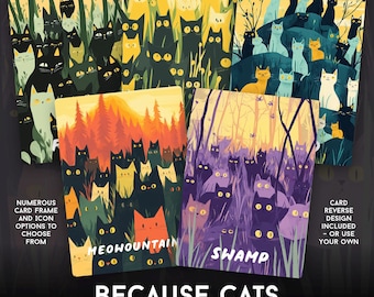 基本土地 - キュートな猫たち - 印刷可能なデジタルダウンロード